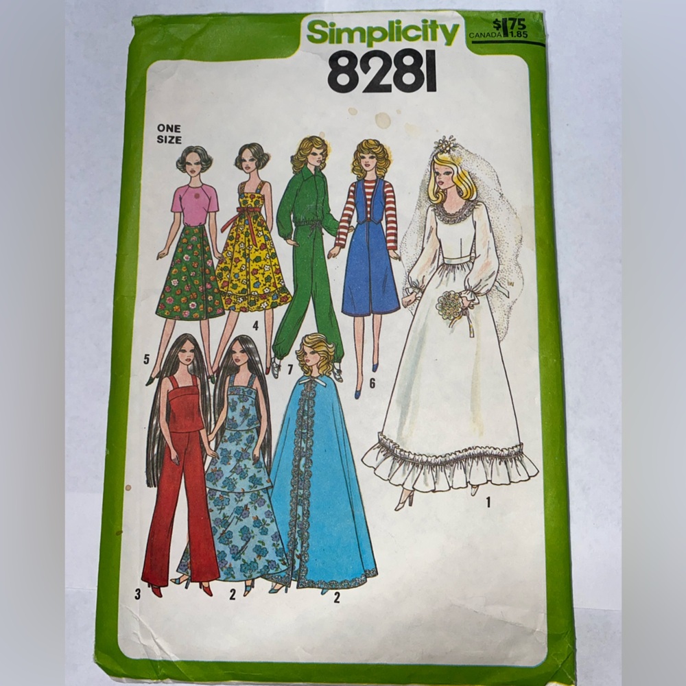 * Simplicity #8281 doll clothes sewing pattern Colorful Dress Jumpsuit cut